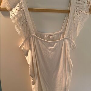Heartloom White Lace Trim Top